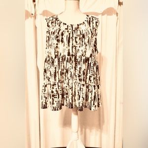 Studio JPR XL Electric Green, Black, & White Sleeveless Blouse